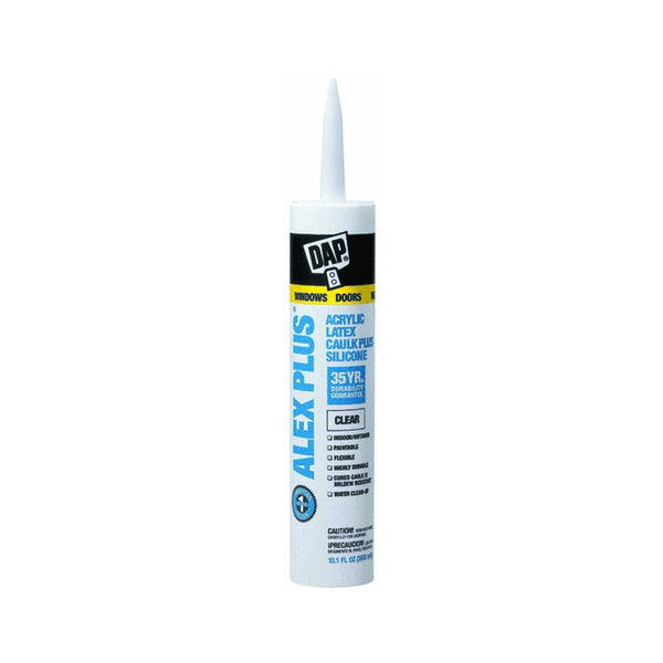 Dap® 18156 Alex Plus® Acrylic Latex Caulk Plus Silicone, 10.1 Oz, Clear