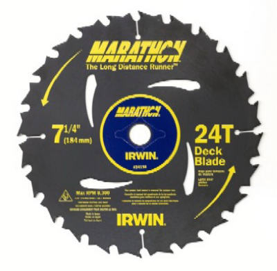 Irwin Tools 24130 Carbide Tipped Marathon® Circular Saw Blade, 7-1/4", 24T