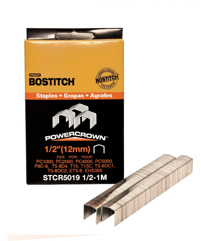 Bostitch® STCR50191/2-1M Heavy-Duty PowerCrown™ Staples, 1/2", 1000-Pack