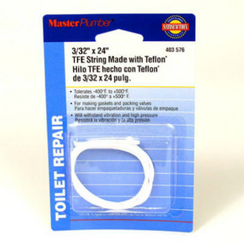 Master Plumber 020030-288 TFE String with Teflon, 3/32" x 24"