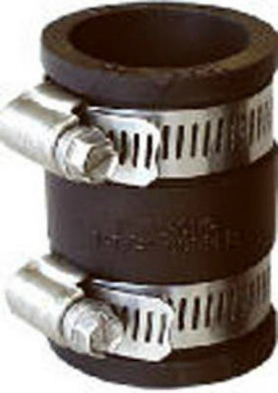 Fernco P1056-150 Flexible Coupling for Cast Iron Or Plastic Pipe, 1.5" x 1.5"