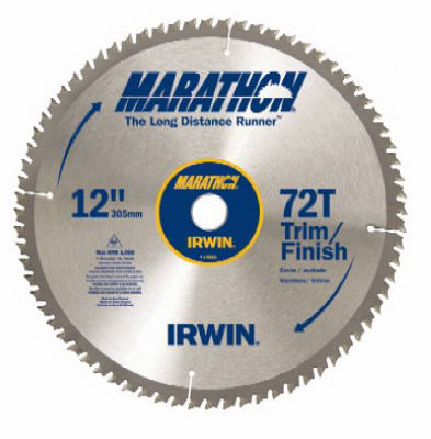 Irwin Tools 14082 Carbide Tipped Marathon® Circular Saw Blade, 12", 72T