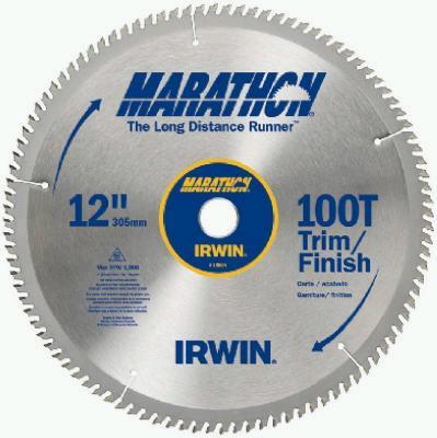 Irwin Tools 14084 Carbide Tipped Marathon® Circular Saw Blade, 12", 100T