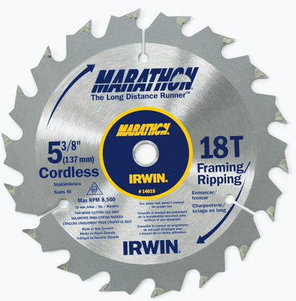 Irwin Tools 14015 Marathon® Cordless Circular Saw Blade, 5-3/8", 18 Teeth