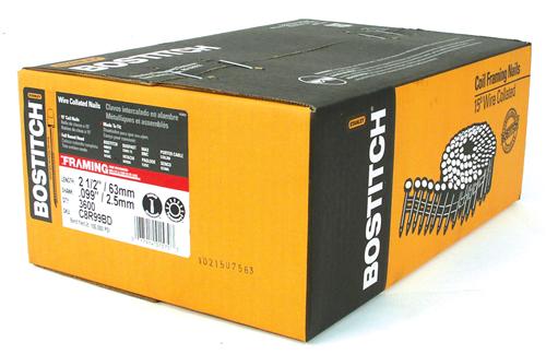 Bostitch® C8R99BD Ring Shank Coil Framing Nails, 2-1/2" x 0.099", 3600-Count