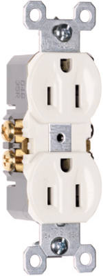 Pass & Seymour 3232WTU TradeMaster Standard Duplex Outlet, 15A, White