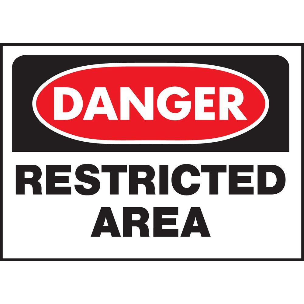 Hy-Ko 501 Plastic "Danger Restricted Area" Sign, 10" x 14"