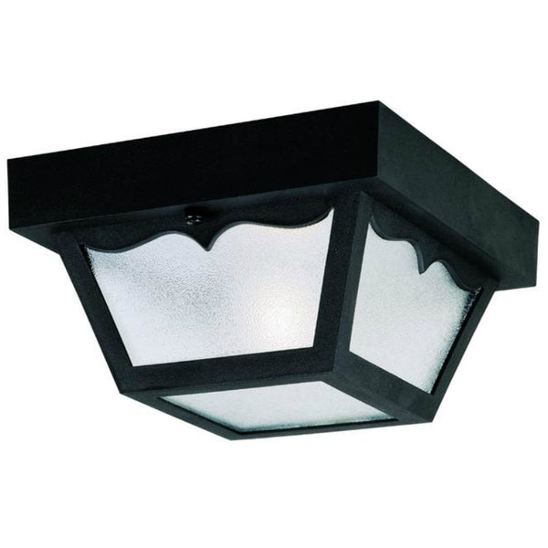 Westinghouse 66822 One-Light Flush-Mount Outdoor Fixture w/ Glass Panel, Black