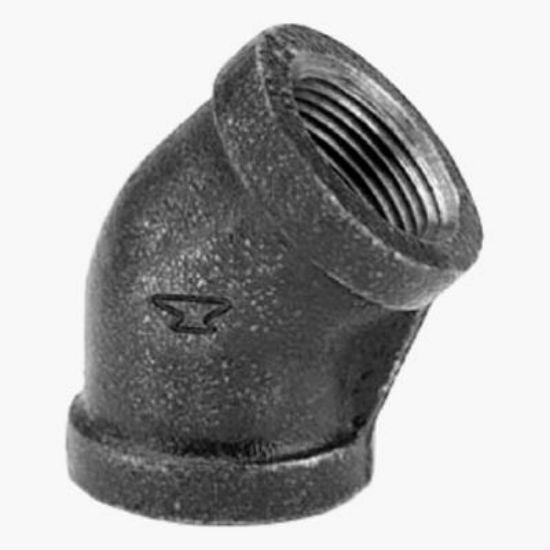 Anvil® 8700126405 Pipe Fitting Elbow, 45 Degree, Black Finish, 2"