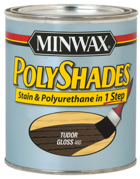 Minwax® 214604444 PolyShades® Stain & Polyurethane Gloss Finish, Tudor, 1/2 Pt