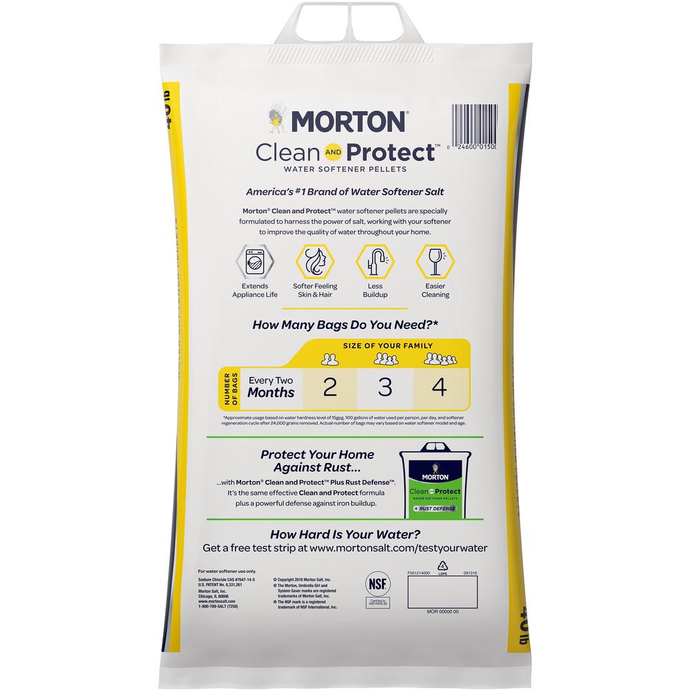 Morton® F125010000G Clean and Protect™ Water Softener Pellets, 50 Lb