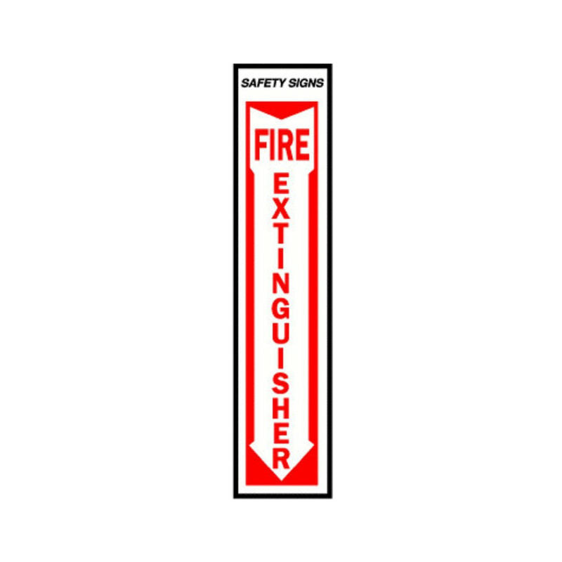 Hy-Ko FE-1 Glow In The Dark Fire Extinguisher Safety Sign, 4" x 18", Arrow Down