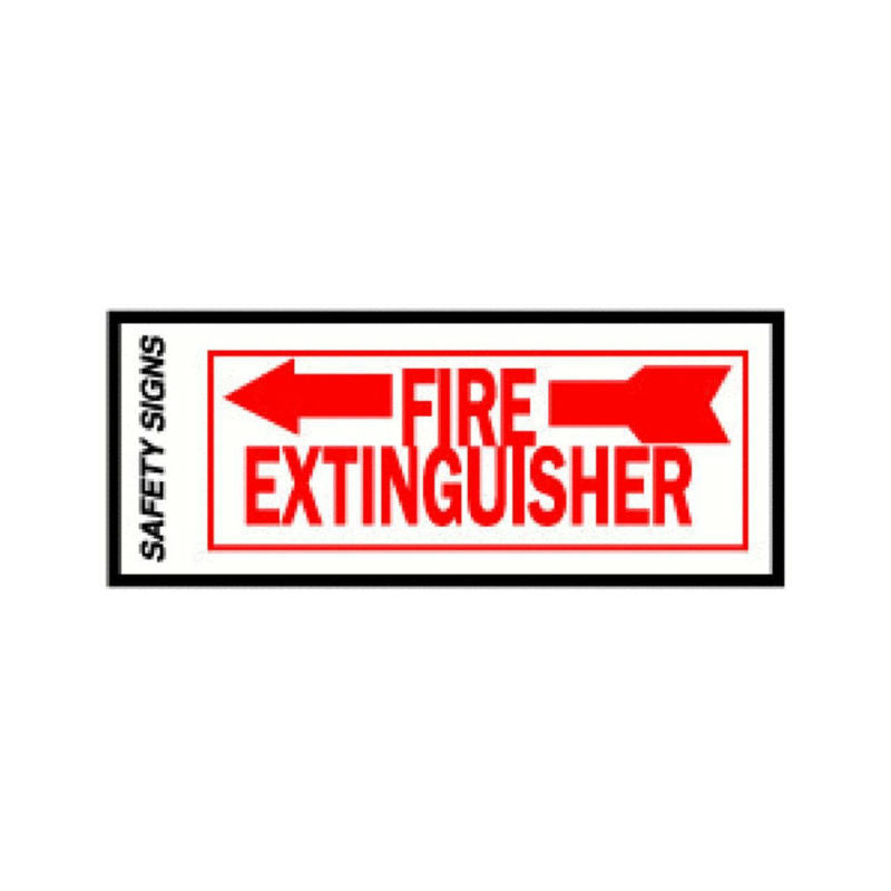 Hy-Ko FE-2L Glow In The Dark Fire Extinguisher Safety Sign, 4" x 10", Left Arrow