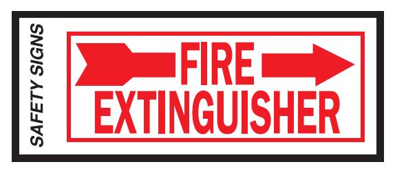 Hy-Ko FE-2R Vinyl Glow-In-The-Dark Fire Extinguisher Safety Sign, 4" x 10"
