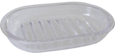 InterDesign® 29100 Royal Soap Dish with Hang Tag, Round, Clear