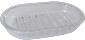 InterDesign® 29100 Royal Soap Dish with Hang Tag, Round, Clear