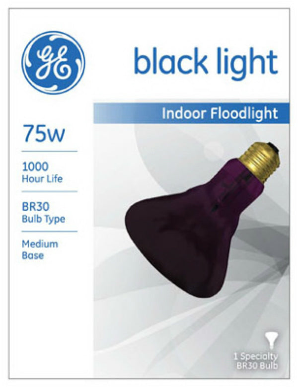 GE Lighting 22748 Black Light Indoor R30 Floodlight Reflector Bulb, 75W, 120V