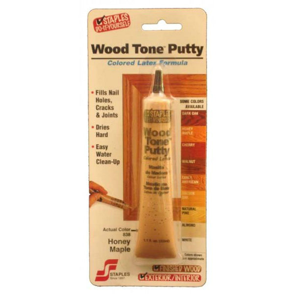 Staples 838 Wood Tone™ Waterbased Colored Putty, Honey Maple, 1.05 Oz