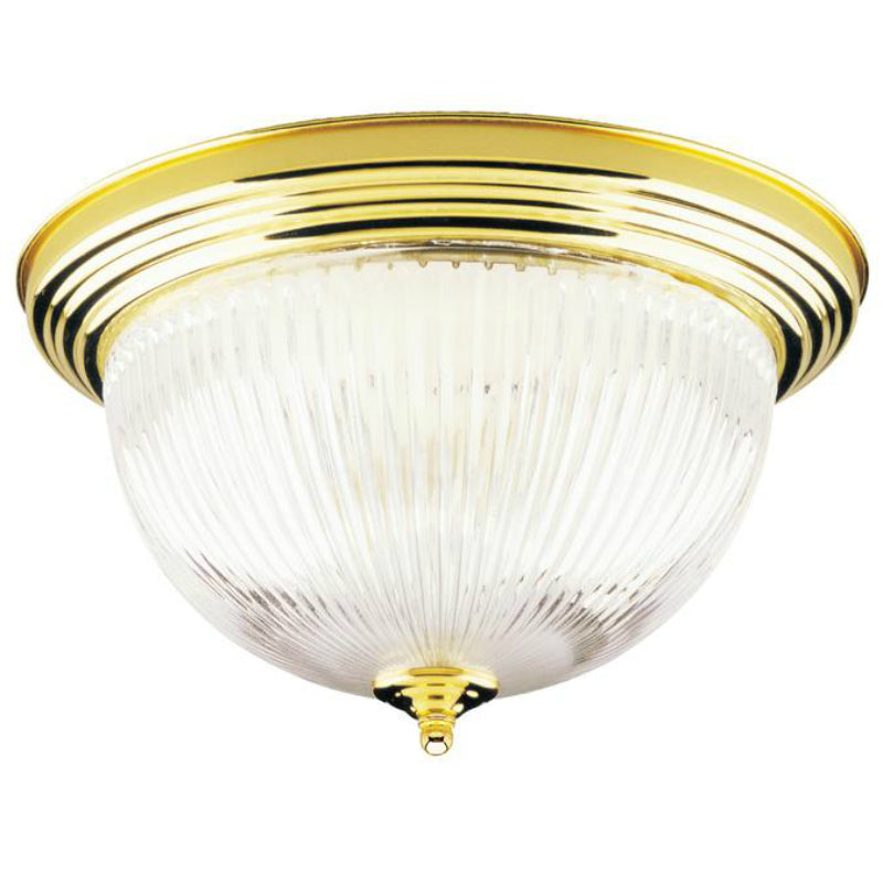 Westinghouse 66282 Interior 2-Light Flush-Mount Ceiling Fixture, Polished Brass