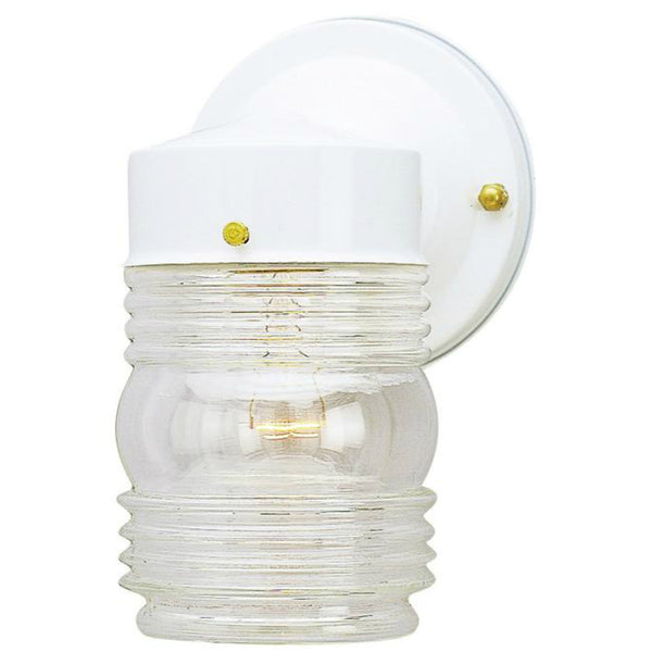 Westinghouse 66878 One-Light Jelly Jar Exterior Wall Lantern, White