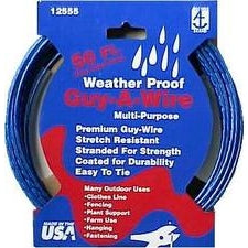 Hillman Stranded Galvanized Guy-A-Wire 50', Blue Plastic Coated