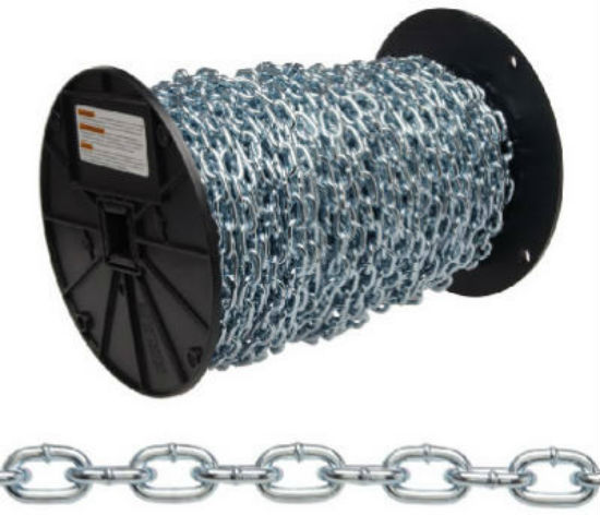 Campbell® 0726727 Straight Link Machine Chain, 125', Zinc Plated