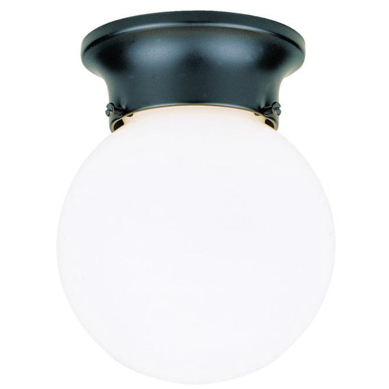 Westinghouse 66840 One-Light Flush-Mount Outdoor Fixture w/ Glass Globe, Black