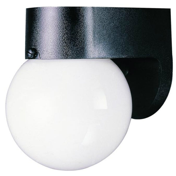 Westinghouse 66803 One-Light Exterior Wall Lantern w/White Glass Globe, Black