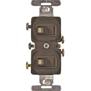 Eaton 271B-BOX Double Combination Switches, 15A, Brown