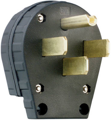 Pass & Seymour Heavy Duty Dual Power Range/Dryer Angle Plug, Black