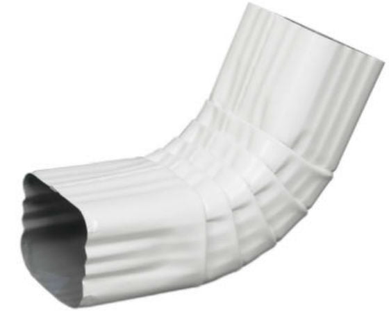 Amerimax 47264 Aluminum Front Elbow Style A, 3" x 4", White