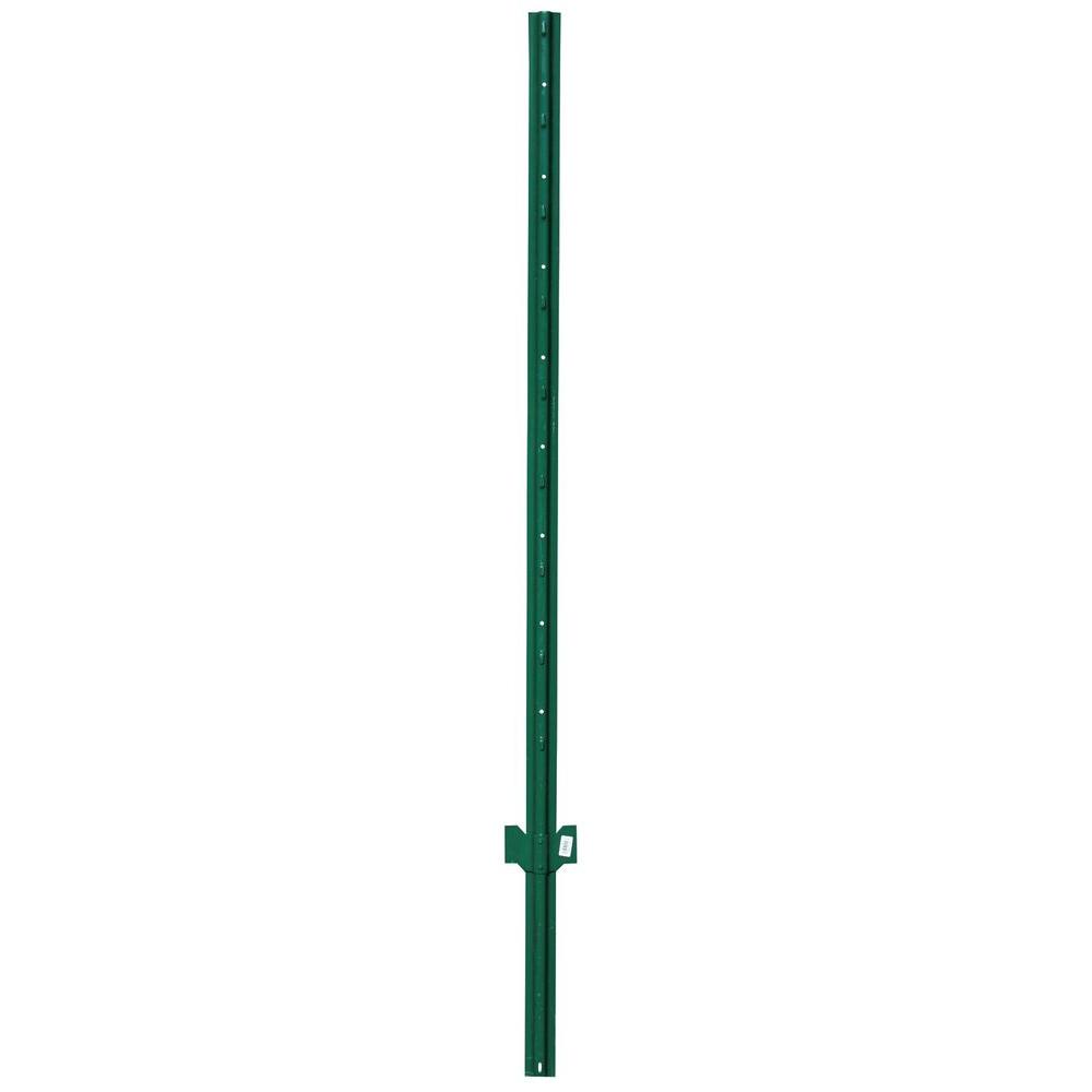YardGard® 901156A Heavy-Duty "U" Style Steel Fence Post, Green, 13-Gauge, 6'