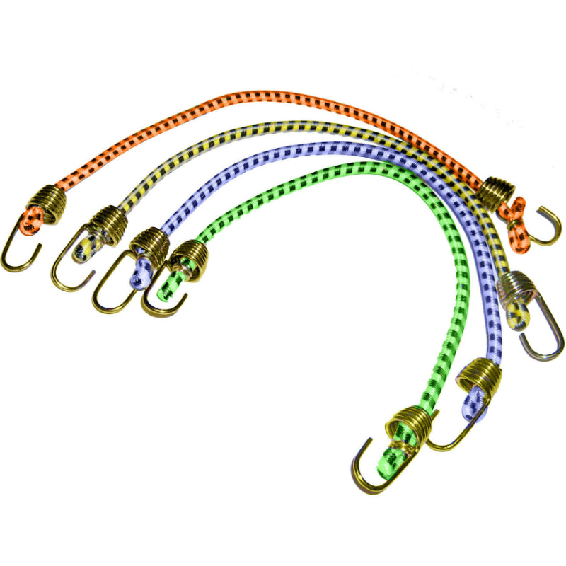 Keeper® 06051 Mini Bungee Cord with Steel Hook, 10", 4-Pack