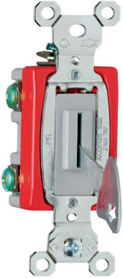 Pass & Seymour Heavy Duty Keyed Single Pole Toggle Switch, 20A, Gray