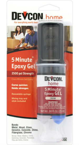 Devcon 21045 5-Minute Epoxy Gel, Cream, 25 ml