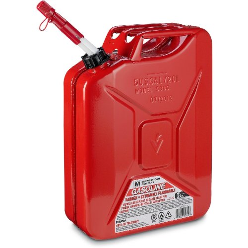 Midwest Can 5800 Military-Style Classic Metal "Jerry" Gas Can with Spout, 5-Gallon