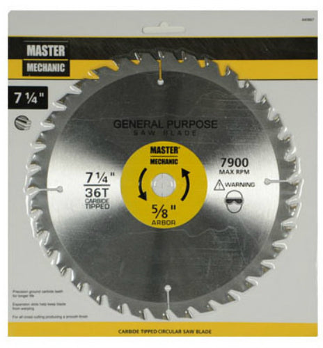 Master Mechanic 440867 General Purpose Circular Saw Blade, 7-1/4", 36 Teeth