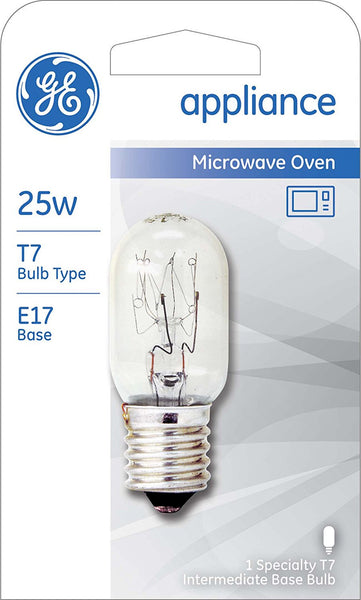 GE Lighting 10692 Intermediate-Base Tubular T7 Appliance Light Bulb 25W, Clear