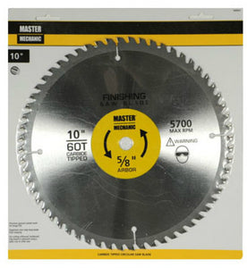 Master Mechanic 440933 Precision Cutoff Circular Saw Blade, 10", 60 Teeth