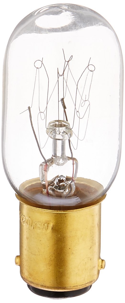 GE 35154 Double Contact Bayonet Base T7 Appliance Light Bulb, Clear, 15W, 120V