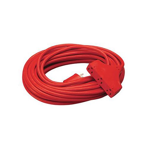 Master Electrician 04217ME 3-Outlet Extension Cord, 25', 14/3, Red