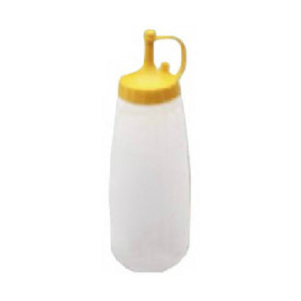 Arrow Plastic 066 Plastic Mustard Dispenser with Yellow Top, 13 Oz