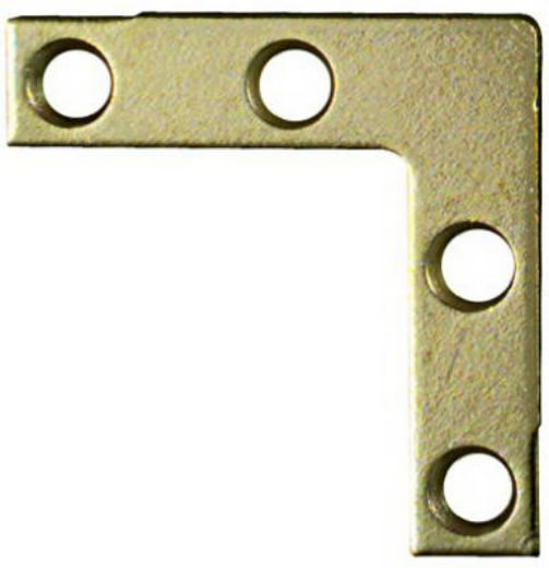 National Hardware® N190-868 Flat Corner Iron, 1-1/2" x 3/8", Brass, 4-Pack