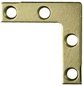 National Hardware® N190-868 Flat Corner Iron, 1-1/2" x 3/8", Brass, 4-Pack