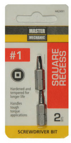 Master Mechanic 442491 Square Recessed Bit Tip, 1", 2-Pack