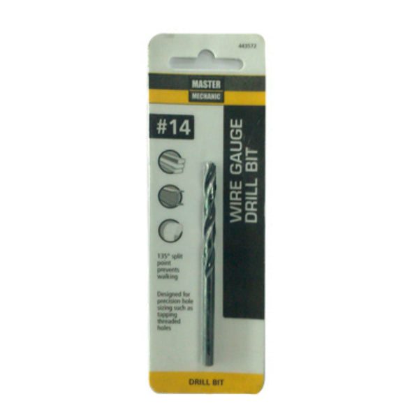 Master Mechanic 443572 Black Oxide Wire Gauge Number Drill Bit, #14, 3-3/8"