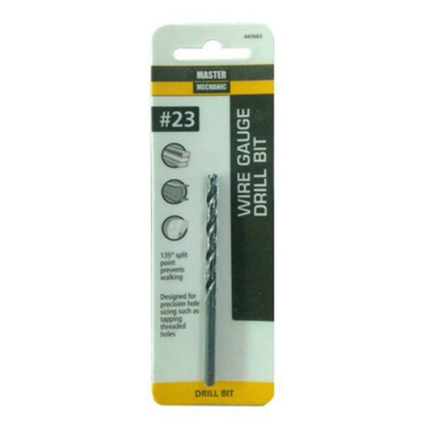 Master Mechanic 443663 Black Oxide Wire Gauge Number Drill Bit, #23, 3-1/8"