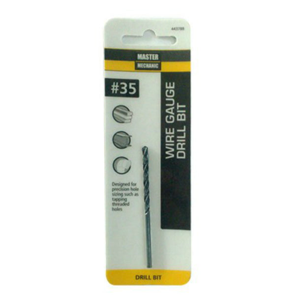 Master Mechanic 443788 Black Oxide Wire Gauge Number Drill Bit, #35, 2-5/8"