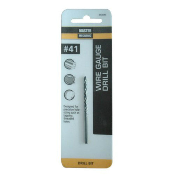 Master Mechanic 443846 Black Oxide Wire Gauge Number Drill Bit, #41, 2-3/8"