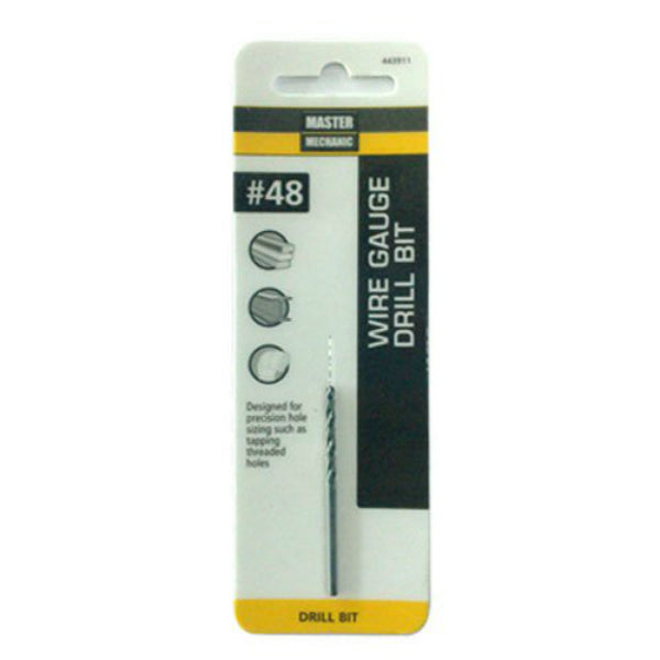 Master Mechanic 443911 Black Oxide Wire Gauge Number Drill Bit, #48, 2"